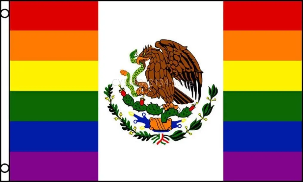 

Rainbow Mexico Mexican National Country Pride Lesbian Equality 3x5 Feet Flag