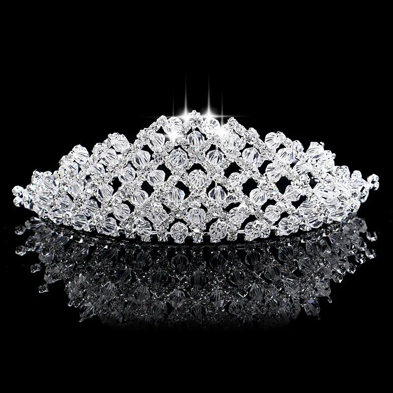 

Silver Color Crysta Crowns And Tiaras Baroque Vintage Crown Tiara For Women Bride Pageant Prom Diadem Wedding Hair Accessories