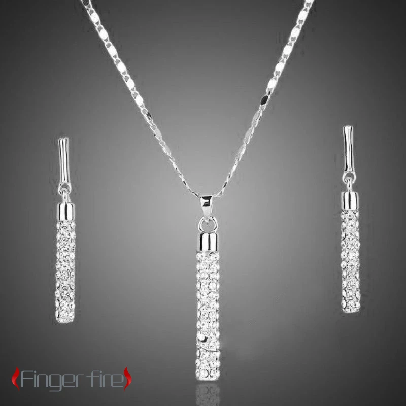 

Fashion Silver Plated Cylindrical Women's Necklace Anniversary Gift Beach Party Jewelry Quality Working Noble