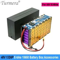 turmera 48v 52v e bike battery box 13s6p 18650 holder with welding nickel 13s 20a bms for e scooter or electric bike battery use