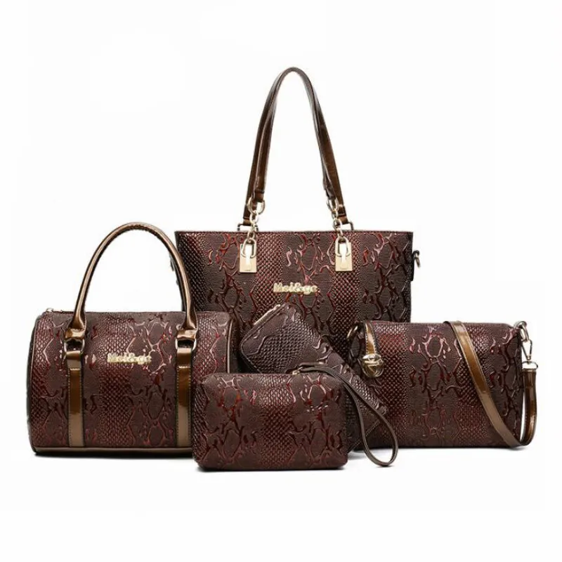 5 комплектов женская сумка-тоут через плечо и клатч | Багаж сумки