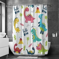 colorful baby cute dinosaurs trees alien spacecraft for childrens room frabic waterproof polyester bathroom curtain with hooks
