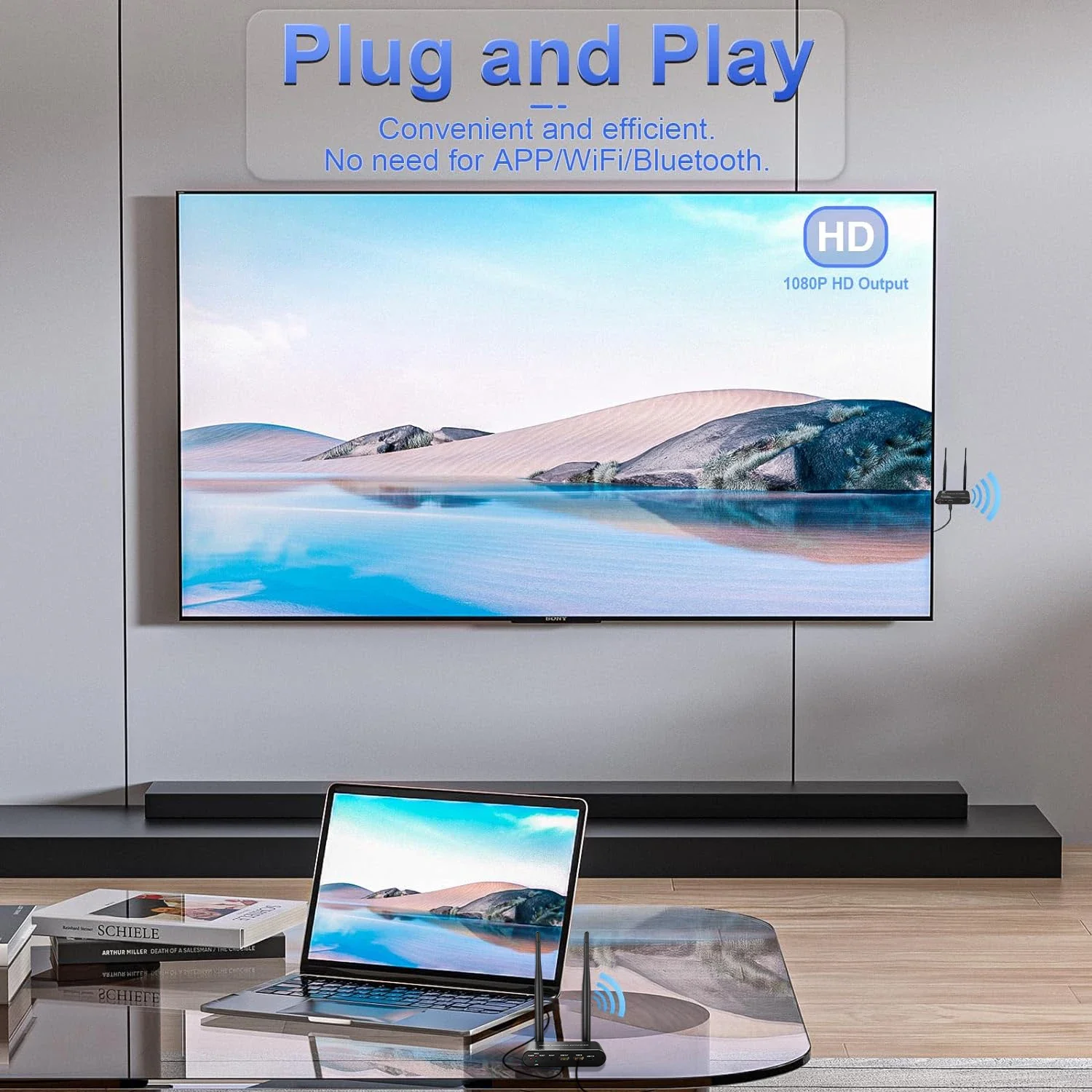 Фото Система беспроводной передачи видео на 200 м, HDMI-удлинитель, адаптер для 4K-дисплея, видеопередатчик и приемник для камеры, ноутбука и телевизора №2