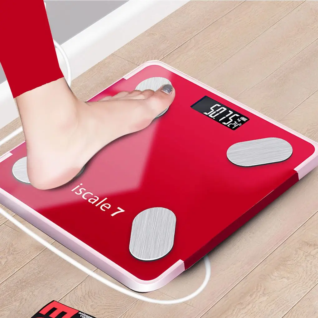 Bluetooth Body Fat Scale Smart Backlit Display Scale Water Muscle Mass BMI Body Weight Bathroom Scale