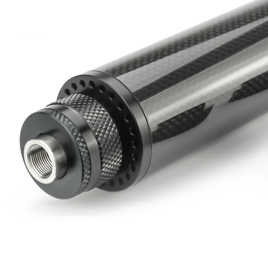 

1.85"OD 8.85"L Carbon Fiber Modular Solvent Filter MST 8x Aluminum Cups 1/2x28,5/8x24 and1/2x28,.578x28,9/16x24,13.5x1LH Booster