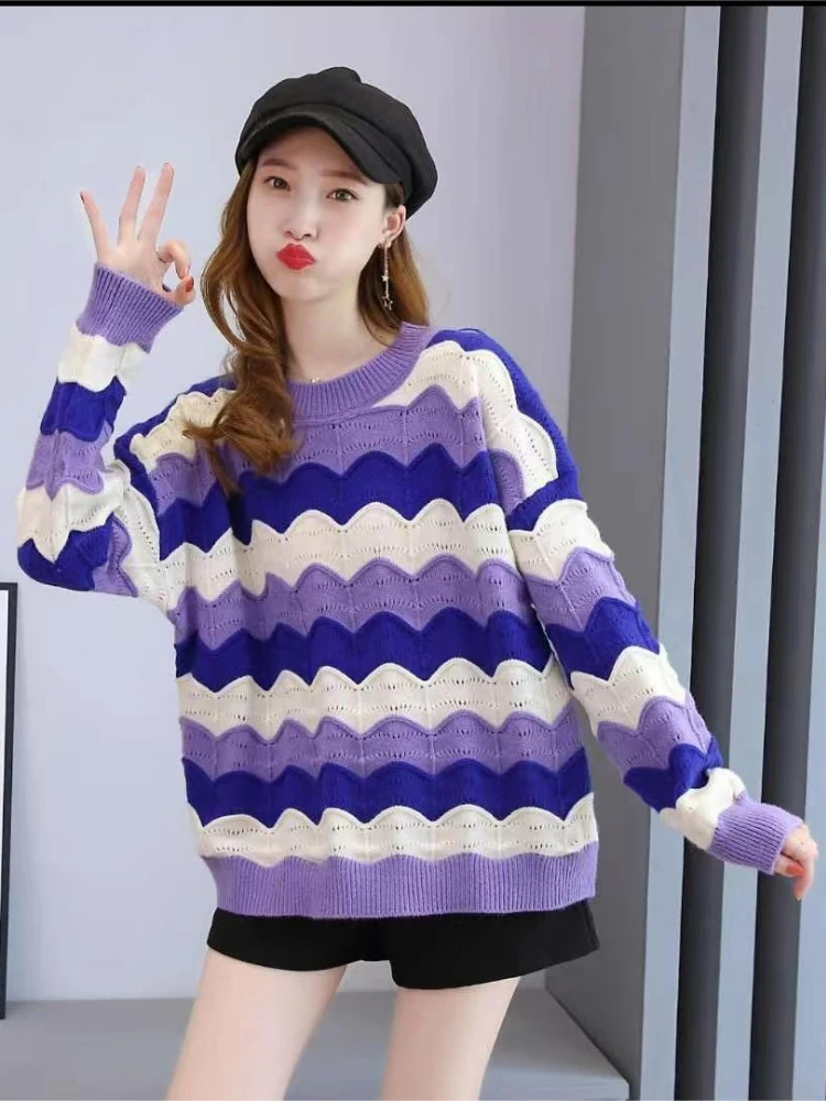 

Sweaters Pullover Womans Long Sleeve Tops Tops Women 2022 Sweater Women Fashion Tops 2022 Women Striped Sweater Fashion