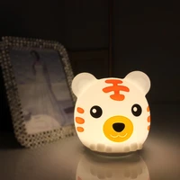 colorful color changing cute little tiger silicone night light bedroom creative dream bedside lamp charging led table lamp