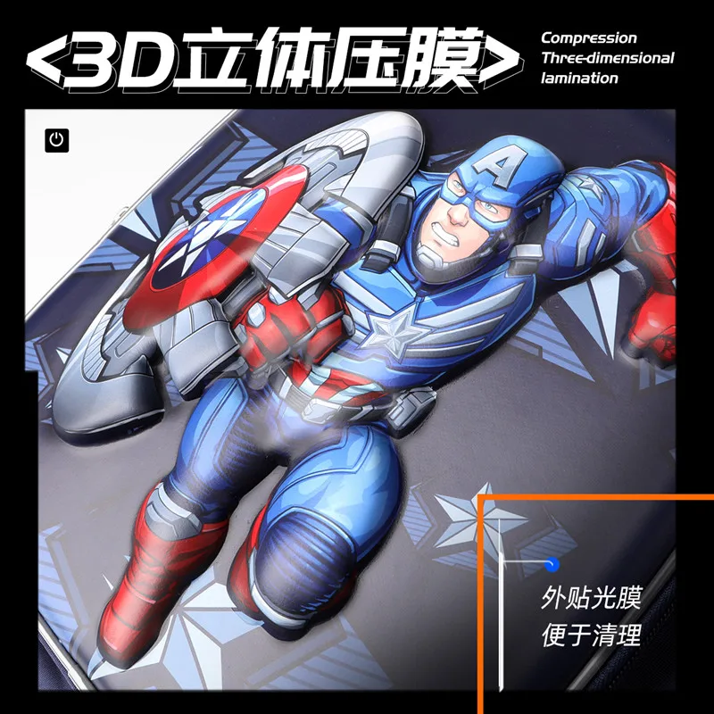 2022 Disney New School Bags For Boys Primary Student Shoulder Orthopedic Backpack Spider Iron Man Captain America Mochilas