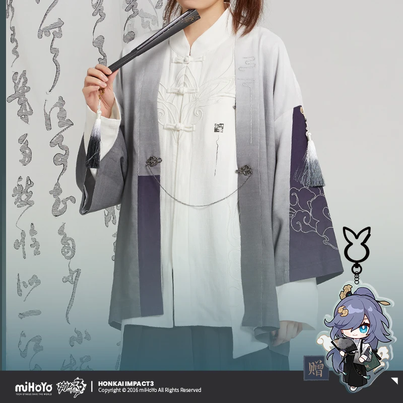 

Anime Game Honkai Impact 3 Cosplay Fu Hua Haori Cardigan Coat Tops Bathrobe Yukata Retro Style Culottes Pants Gift Pendant