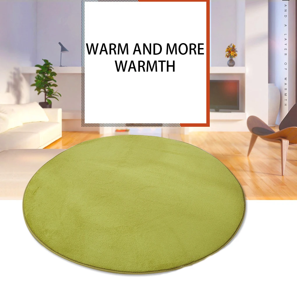 

Round Plush Carpet Anti-slide Coral Fleece Bedroom Lounge Carpets Soft Rug