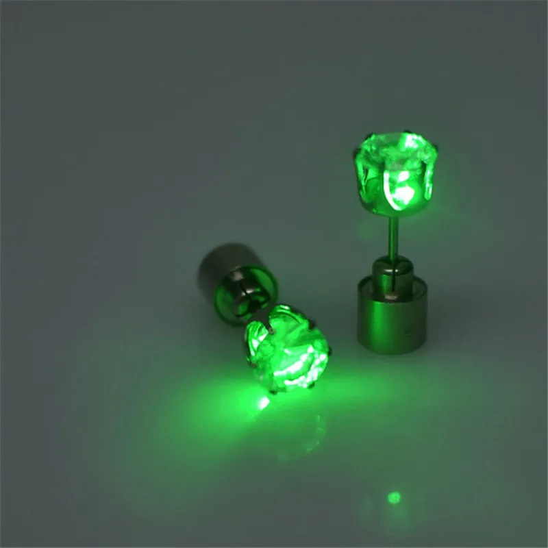 New Fashion Korean Diamond Led Light-emitting Earrings Bar KTV Nightclub Trend Luminous Flashing Earrings For Man Women Couples