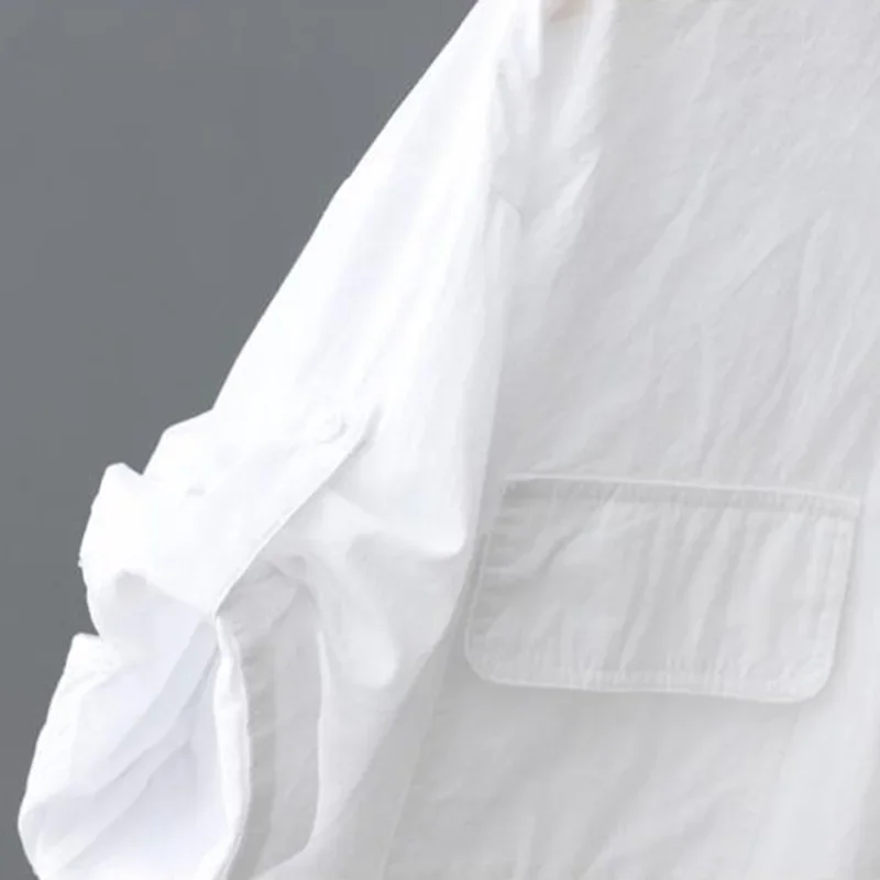 Однотонная хлопковая однобортная женская блузка Yelow с воротником-поло и коротким