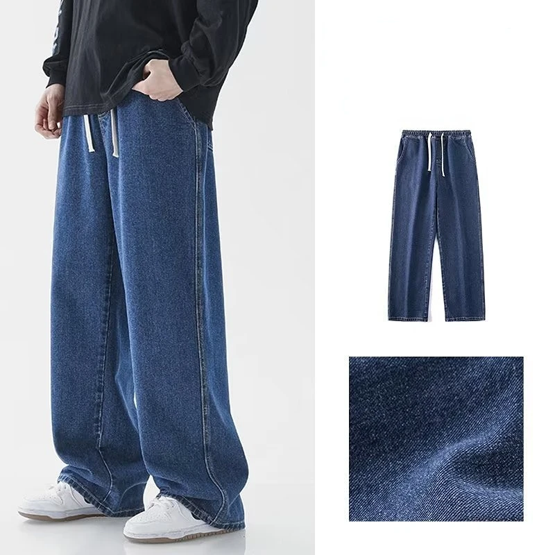 DEEPTOWN Vintage Jeans for Men Spring Autumn Japanese Youth Trousers Male Washed School Denim Straight Pants Casual Loose Retro