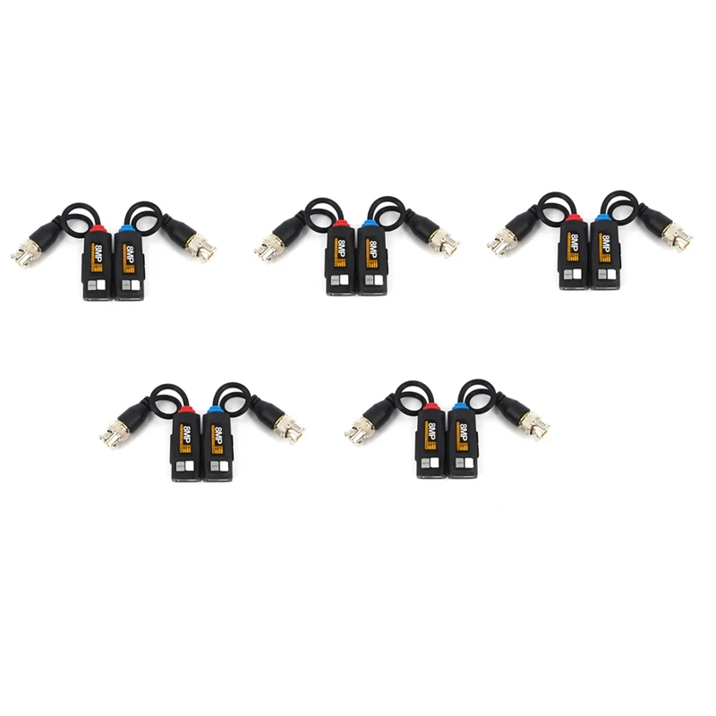 

5 пар 8MP BNC Video Balun коннектор видео Balun коннектор Cctv кабель Поддержка HD 8MP AHD/CVI/TVI камера