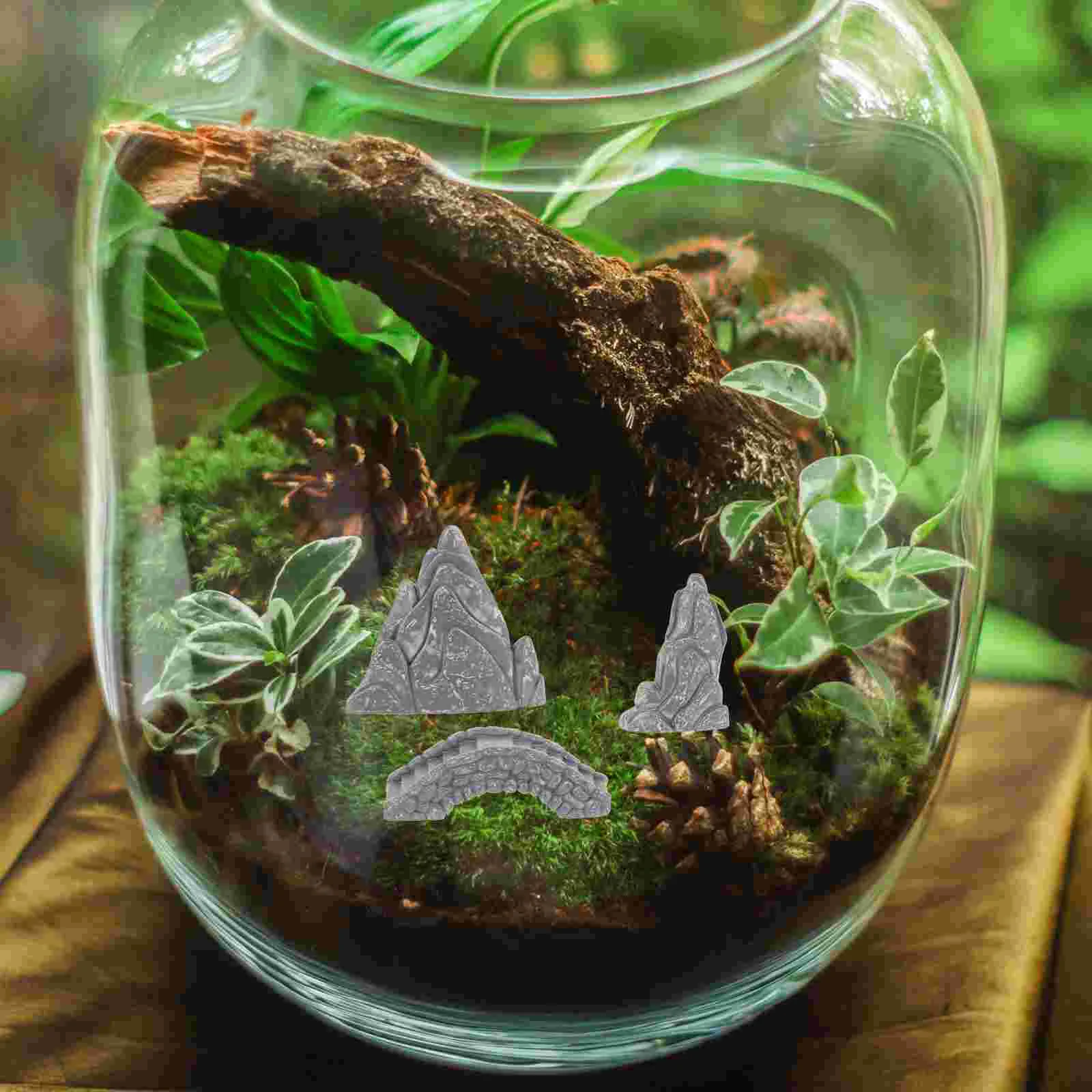 Рокарий украшения ретро декор бонсай пагода стекло дзен сад смола домашняя