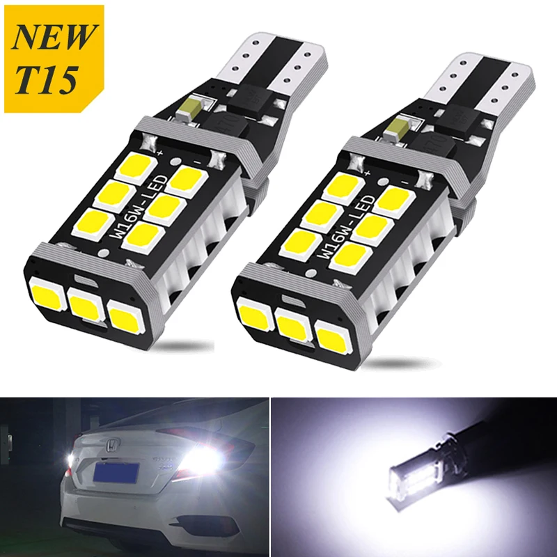 

Новый комплект светодиодных резервных ламп T15 906 W16W, высокомощные чипы 2835 15SMD, 5 Вт, 912 лм, без ошибок, 921 6000, светильник K