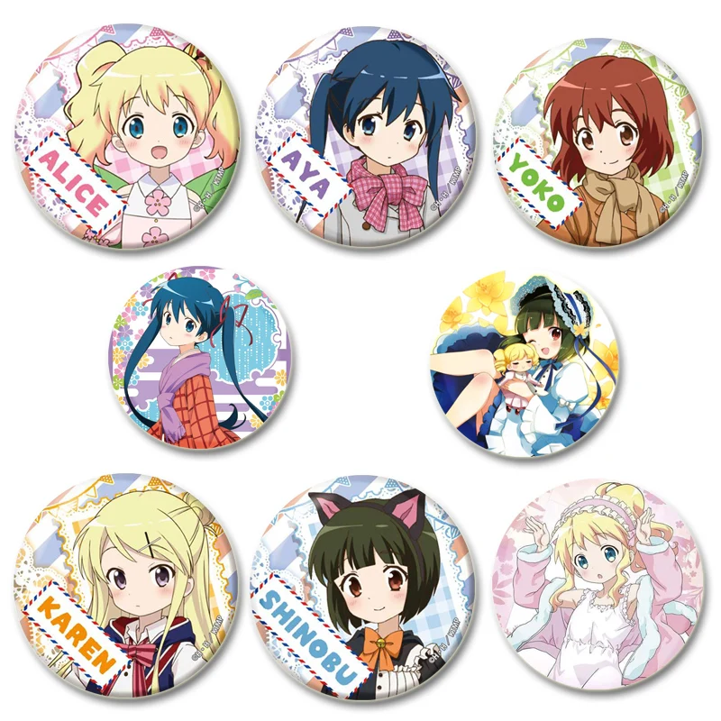 Аниме Киниро мозаичные булавки милая мультяшная девушка Aya Йоко Алиса значок для