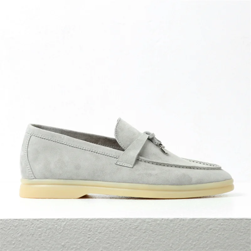 Black Red Trendy LP Women Loafers Suede Moccasins Woman Flat Shoes Slip Femme Casual Summer Walk Shoes Ladies Plus