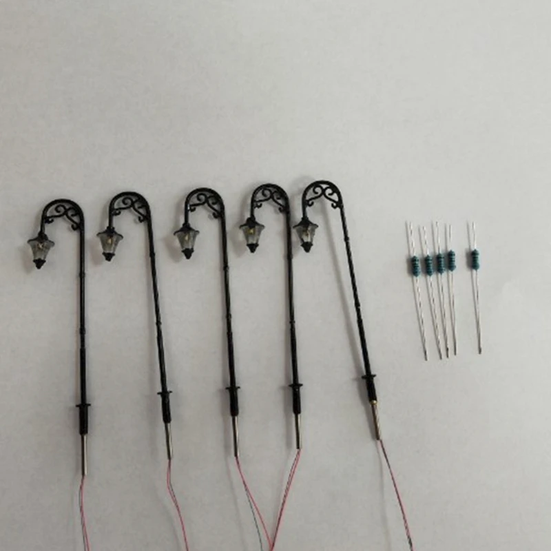 1:87 HO Scale Retro Model Street Lamp Layout Lamppost Garden Landscape Light Railway Train Mini