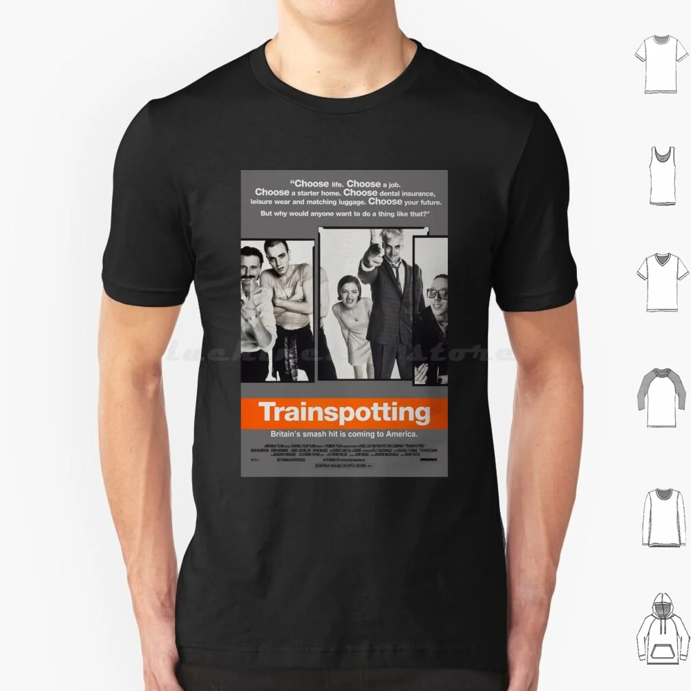 Trainspotting-Movie Poster Poster Classic T Shirt Big Size 100% Cotton Cool Pop Popular Heroin Message Fun Funny Mind Interior