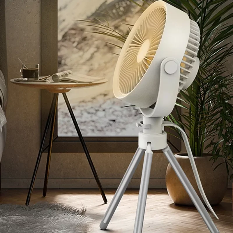 

7.2inch Rechargeable Camping Fan with LED Lamp+Tripod+Silicone Strap Ceiling Fan 3-Speed Hanging Fan for Bedroom Home Dropship