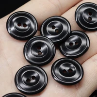 5pc classic black round natural corozo button luster 2 holes flatback buttons suit shirt cufflinks jewelry sewing crafts decor