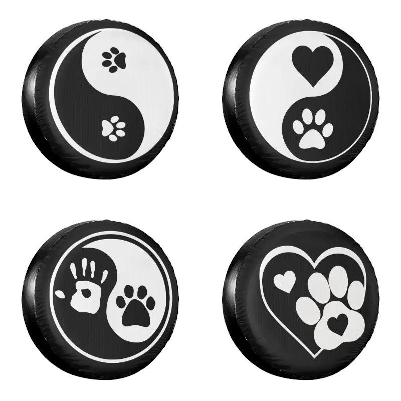 

Чехол для запасной шины Инь Янь на заказ для Jeep Pajero, лапа животного, автомобиль, защита колес 14, 15, 16, 17 дюймов