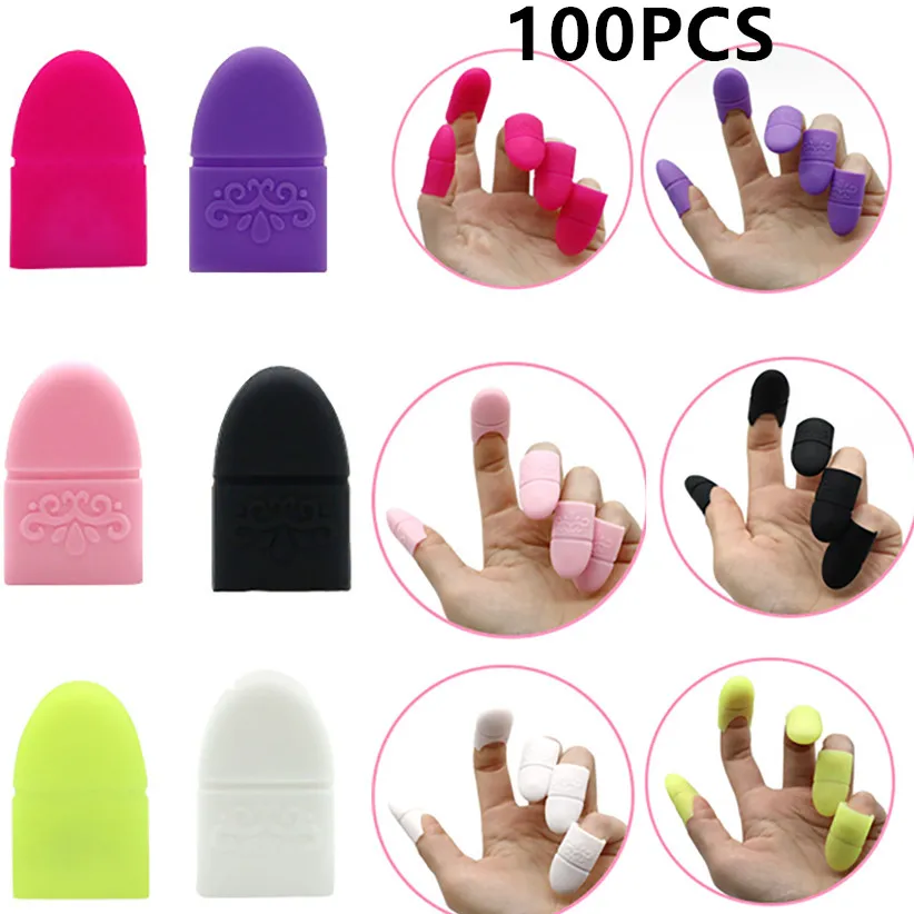 

100PC Nail Polish Clip Soak Off Silicone Cap UV Gel Lak Remover Wraps Degreaser Cleaner Tips Fingers Cover Varnish Manicure Tool