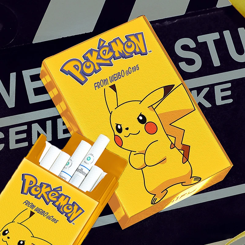 

Pokemon Customizd Pikachu Aluminium Alloy Cigarette Case thick Cigarette Box Smoking Accessories Mens woman Gift