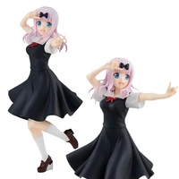 genuine 17cm fujiwara chika anime love is war figure shinomiya kaguya standing model young children toys pvc gift japan doll