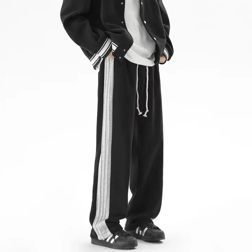 Мужские повседневные брюки свободного кроя в американском стиле с прямыми