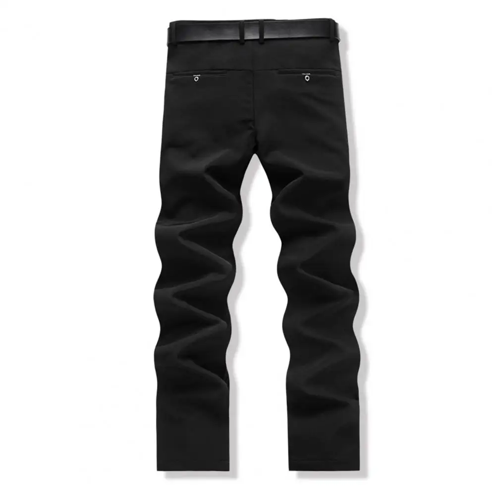 

Straight Popular Pure Color Pockets Pants Male Suit Trousers Non-iron for Party