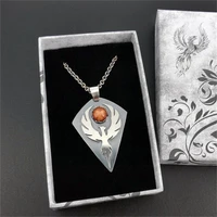 trend mens metal geometric prismatic shape pendant fashion personality mens inlaid ruby phoenix pendant necklace jewelry gift