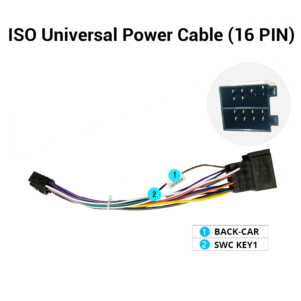 

16 PIN Power Cable RCA Output AUX SIM Card Slot Radio Converter Cooling Fan Microphone USB GPS Rear View CAM Cable For Car Radio