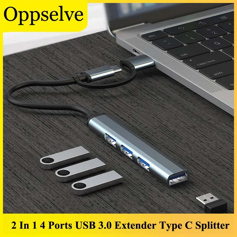 

Multi Port USB Hub Type C Splitter USB 3.0 Docking Station Extender Adapter For Macbook Laptop Xiaomi U Disk Printer Keyboard PC