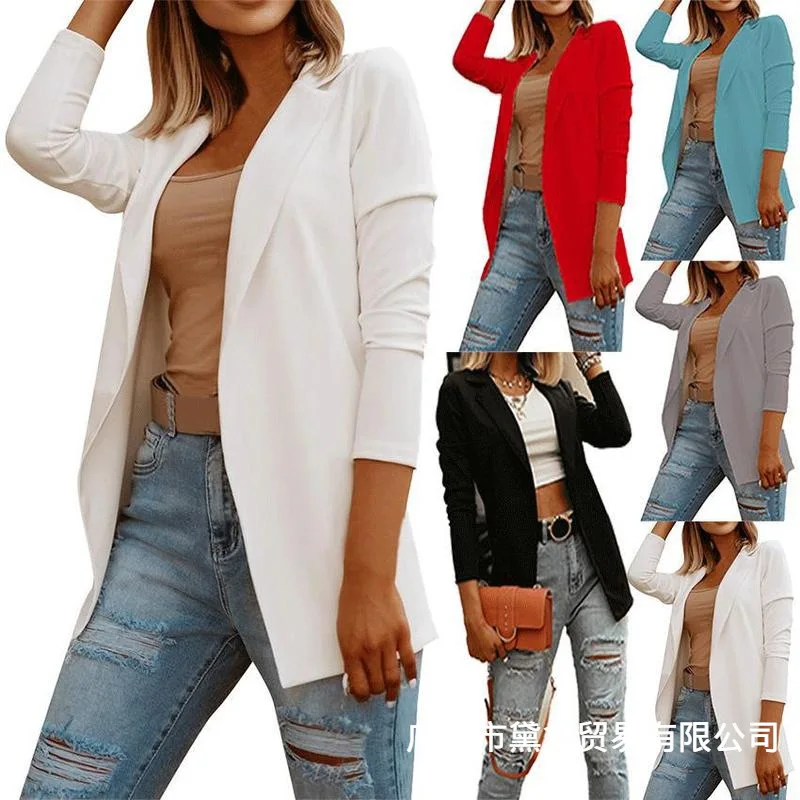 

2023 Fall Casual Commute Solid Color Women's Coat Cropped Blazer Long Sleeve Slim Jacket Women Blazer