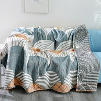 4 layer knit woven gauze blanket multifunctional all season suitable throw blanket for sofa bedroom lightweight cozy bedspread