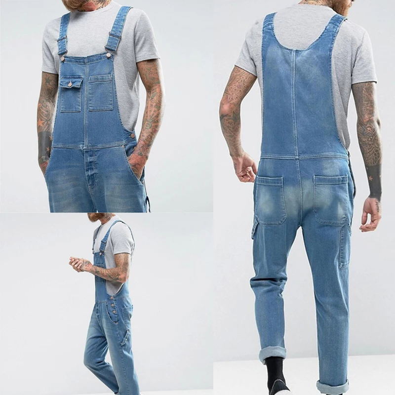 

Men New Stylish Denim Jeans Fashion Slim Fit Hip Hop Overalls Pants High Quality Male Streetwear Pant Casual Man Trousers Pants
