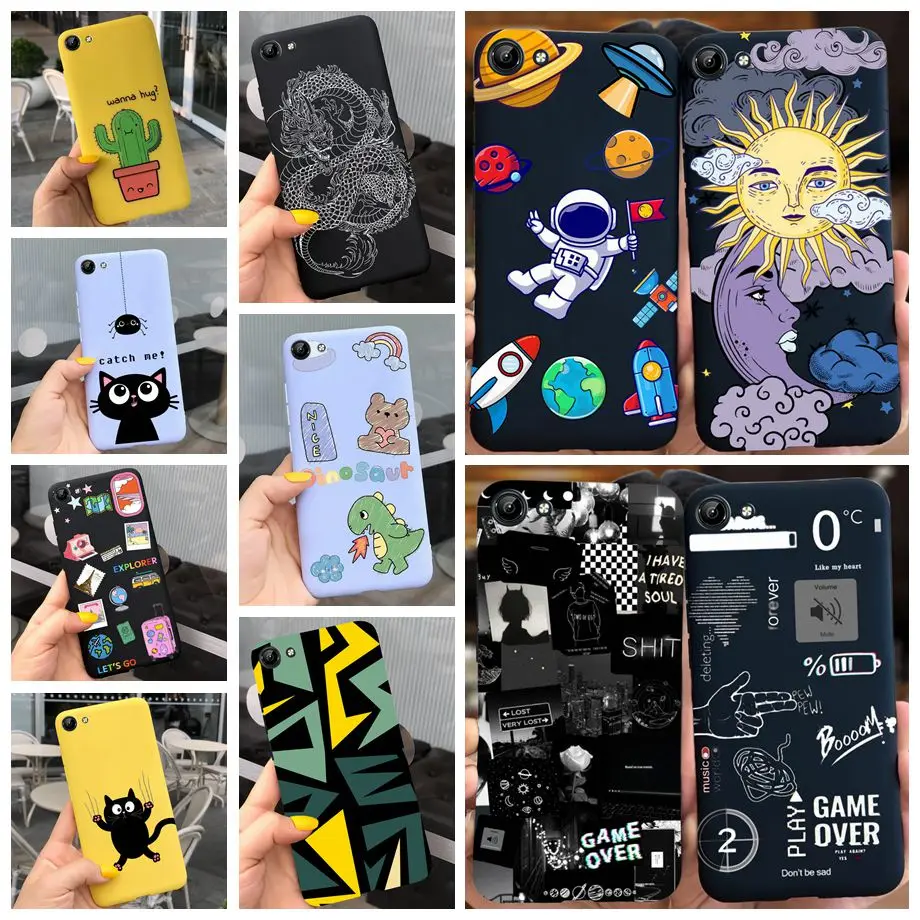 Чехлы для Vivo Y71 1724 1801i Vivo 1801 Y71i Y71a матовые Силиконовые чехлы VivoY71 Y 71i с милым мультяшным рисунком