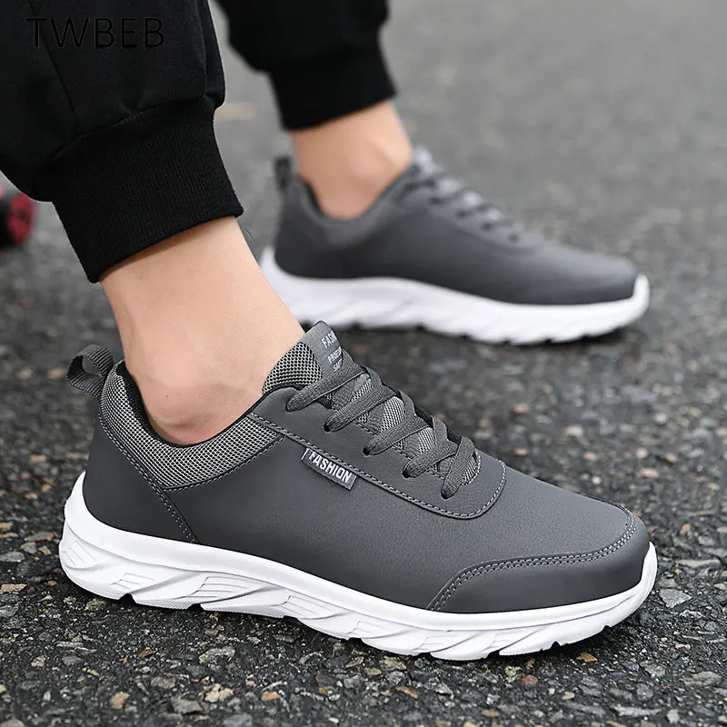 

Man Running Shoes Leather Waterproof Athletic Sneakers Man Wear-resistant Man Walking Sport Shoes Zapatillas Deportivos Hombre