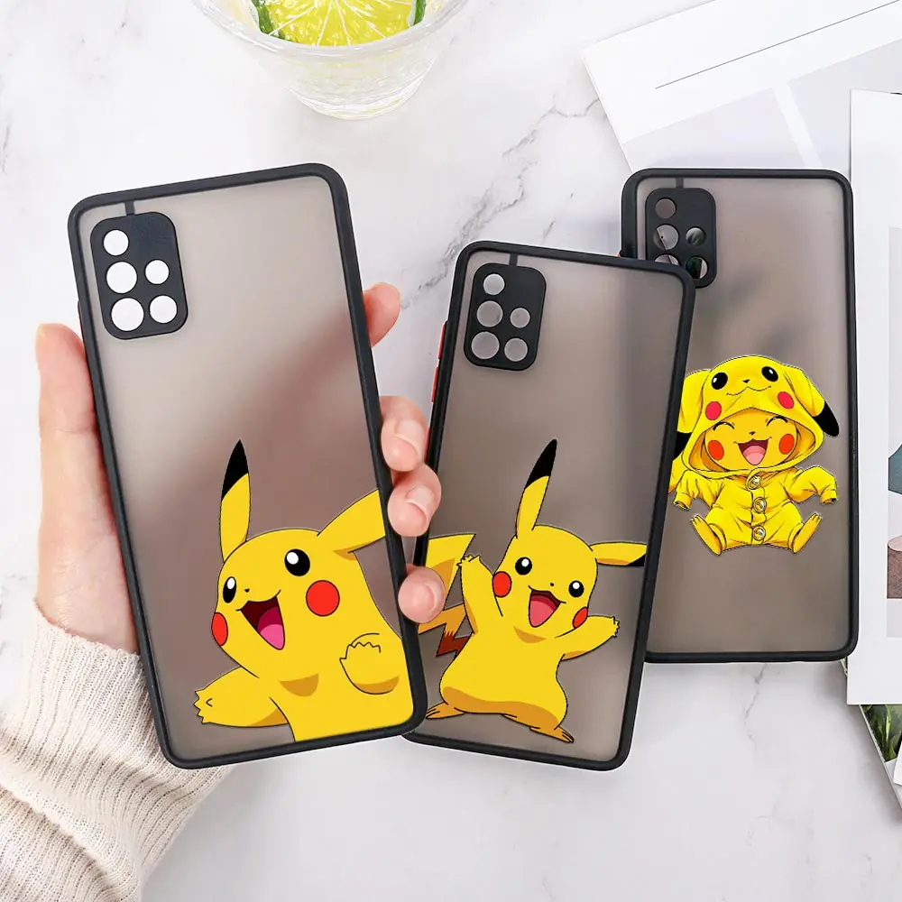 

Funda A53 5G Case For Samsung A71 Case A52 A52s A13 A21S A23 A32 A33 A72 Clear Matte Cover Pocket-Monster-Pikachus-Gengars Anime