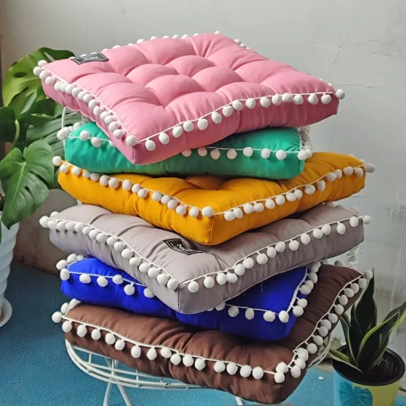 

Square Seat Cushion Tatami Thicken Elastic Chair Cushion Solid Color Seat Cushion Square Floor Cushion for Home Office Chair