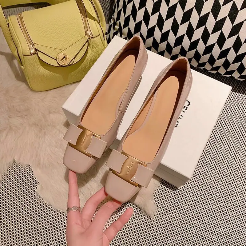 

Женские туфли с квадратным носком, универсальные туфли на толстом каблуке, со змеиным принтом, мягкая подошва, лето-осень 2022