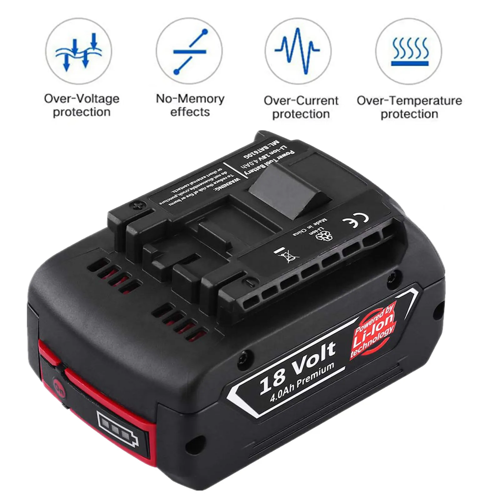 

3Pack 4,0 Ah Ersatz Für Bosch 18V BAT618 BAT609 BAT622 BAT609G BAT618G BAT619 Cordless Power Tool Li-Ion Batterie