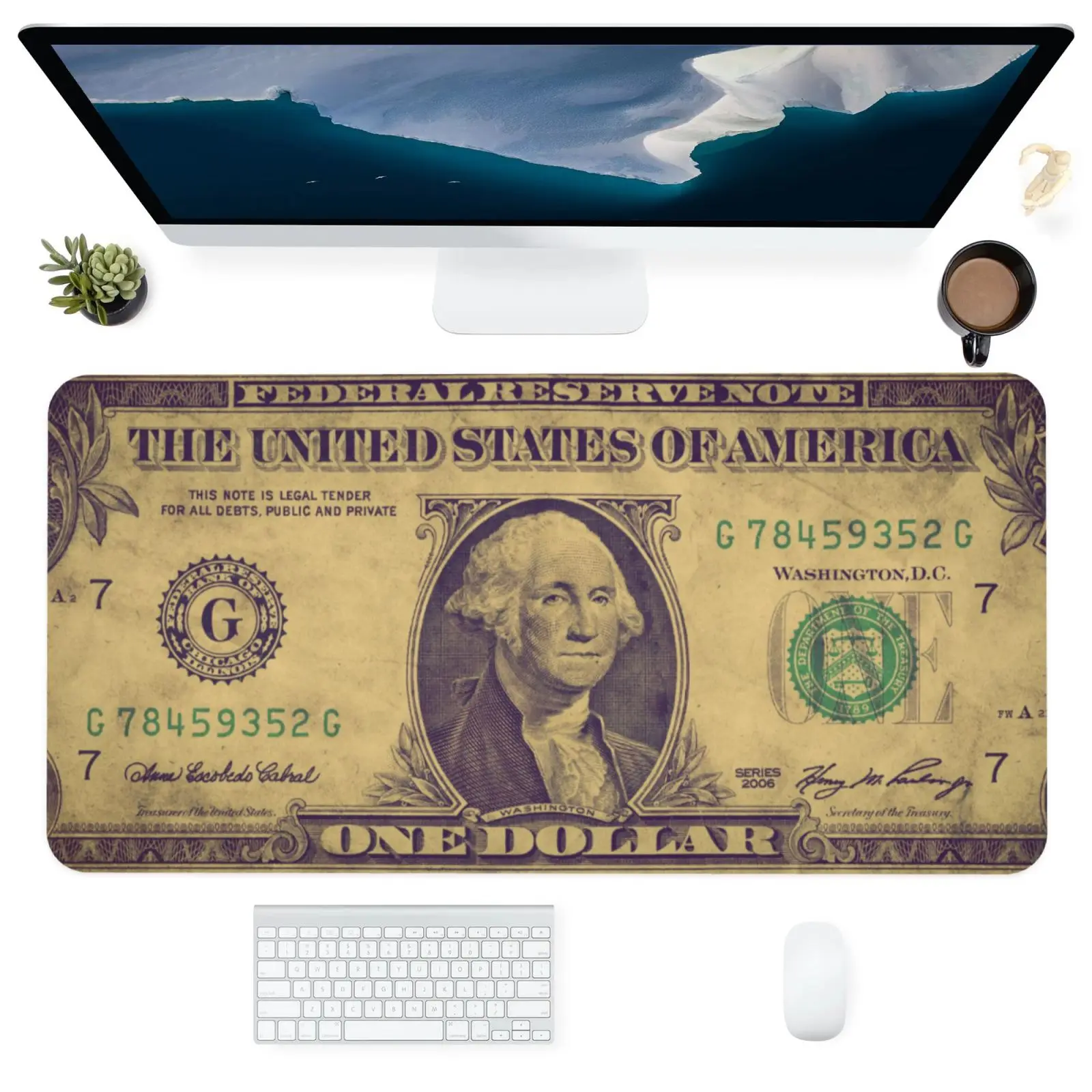 

Hot Sale Dollar Stamp Mouse Pad Organizer Non-slip Gaming Mouse Pad Desk Home Decor Laptop Mouse Mat Office Desk Accessories Set