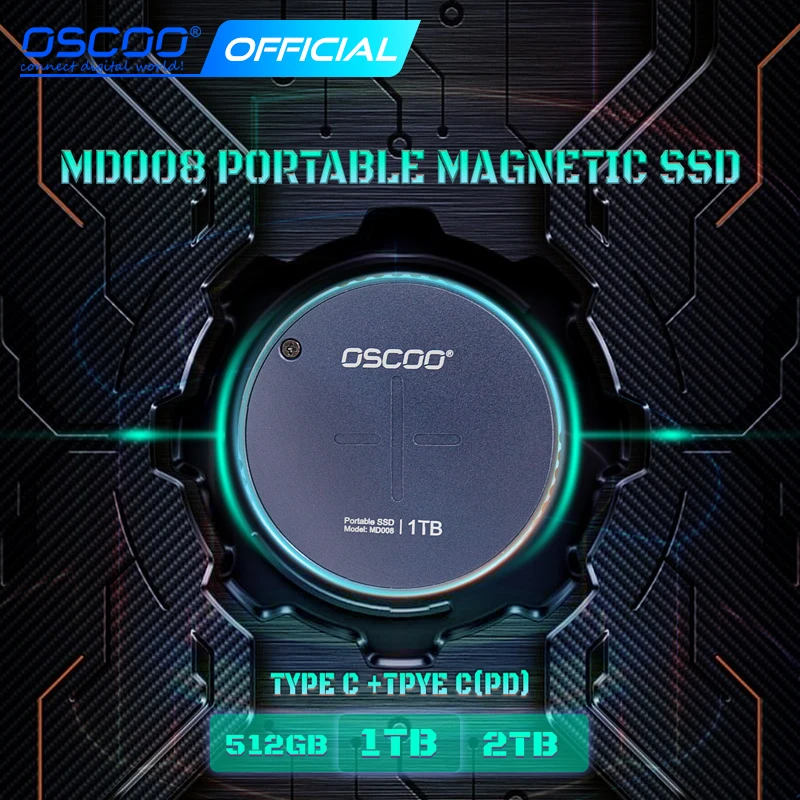 Магнитный SSD-корпус OSCOO Magsafe портативный SSDType C 3 2 Gen 2*1 PSSD 512 ГБ 1 ТБ 10 - Цена: 10169