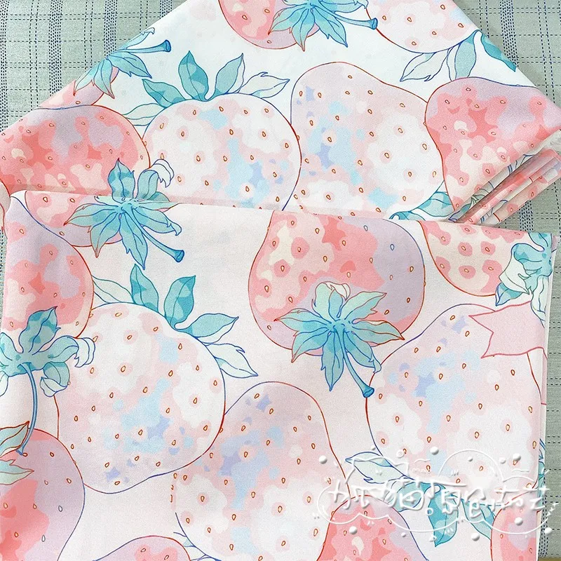 

Милое Платье в стиле "Лолита", ткань с рисунком клубники и соды, сумка для ручной работы, материалы для ручной работы, детская юбка