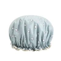 hair waterproof shower women accessories thick hat double layer supplies cover bathroom cap