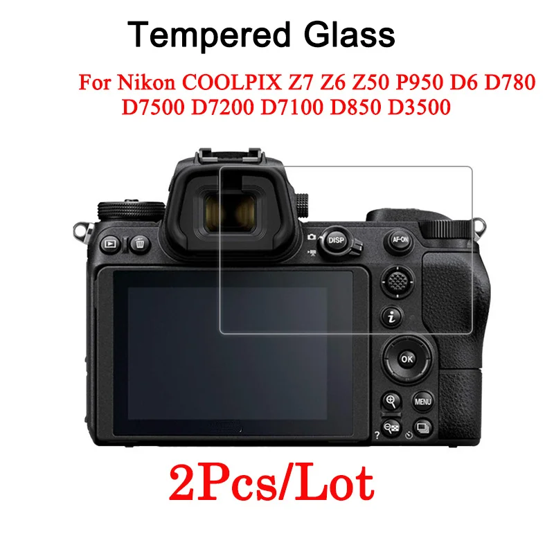 Закаленное стекло для Nikon COOLPIX Z7 Z6 Z50 P950 D6 D780 D7500 D7200 D7100 D850 D3500 2 шт. защитная