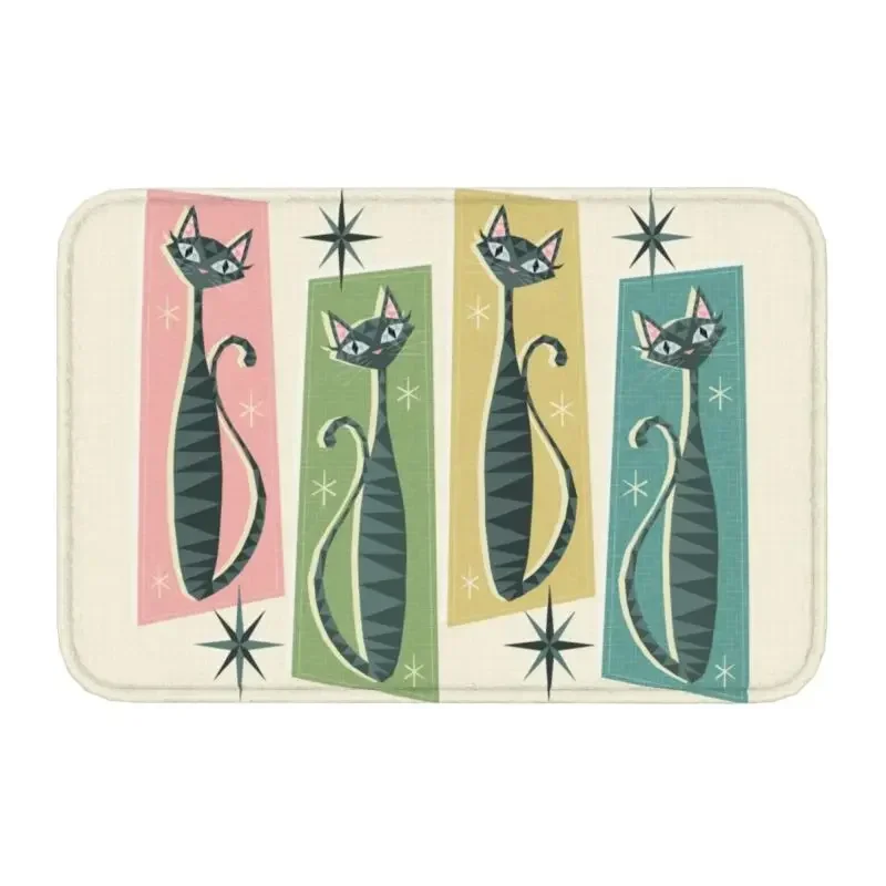 Черный коврик в стиле ретро противоскользящий водонепроницаемый устойчивый к